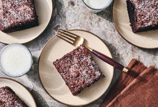 Chocolate Olive Oil Cake on a plate.