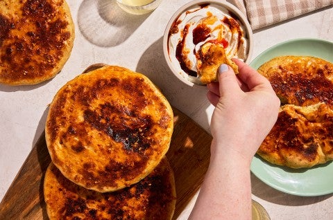 Chili Crisp Cottage Cheese Flatbreads