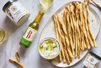 Grissini (Crunchy Italian Breadsticks) on a plate