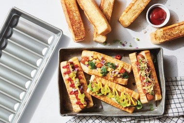 New England Hot Dog Buns  filled with hot dogs