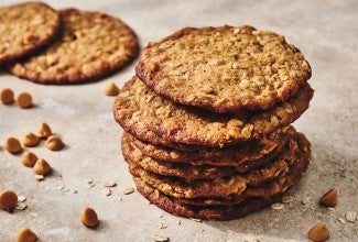 A stack of Miso Oatmeal Scotchies