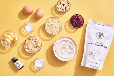 Raspberry Frangipane Bars ingredients - select to zoom