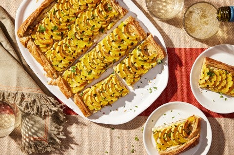Delicata Squash Galette with Cheese and Herbs